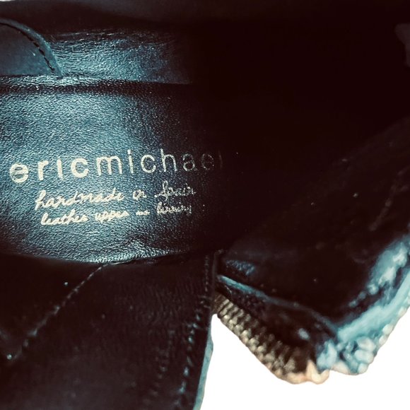 Eric Michael Silver & Black Leather Animal Print Made in Spain Booties  Size 7.5 - Picture 7 of 8